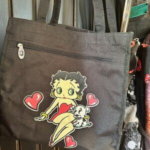 Betty Boop Totebag in Black with Lots of Pockets